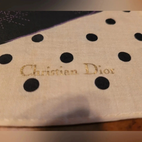 Chirtian Dior Polka Dot Handkerchief with Purse Design - Picture 2 of 5